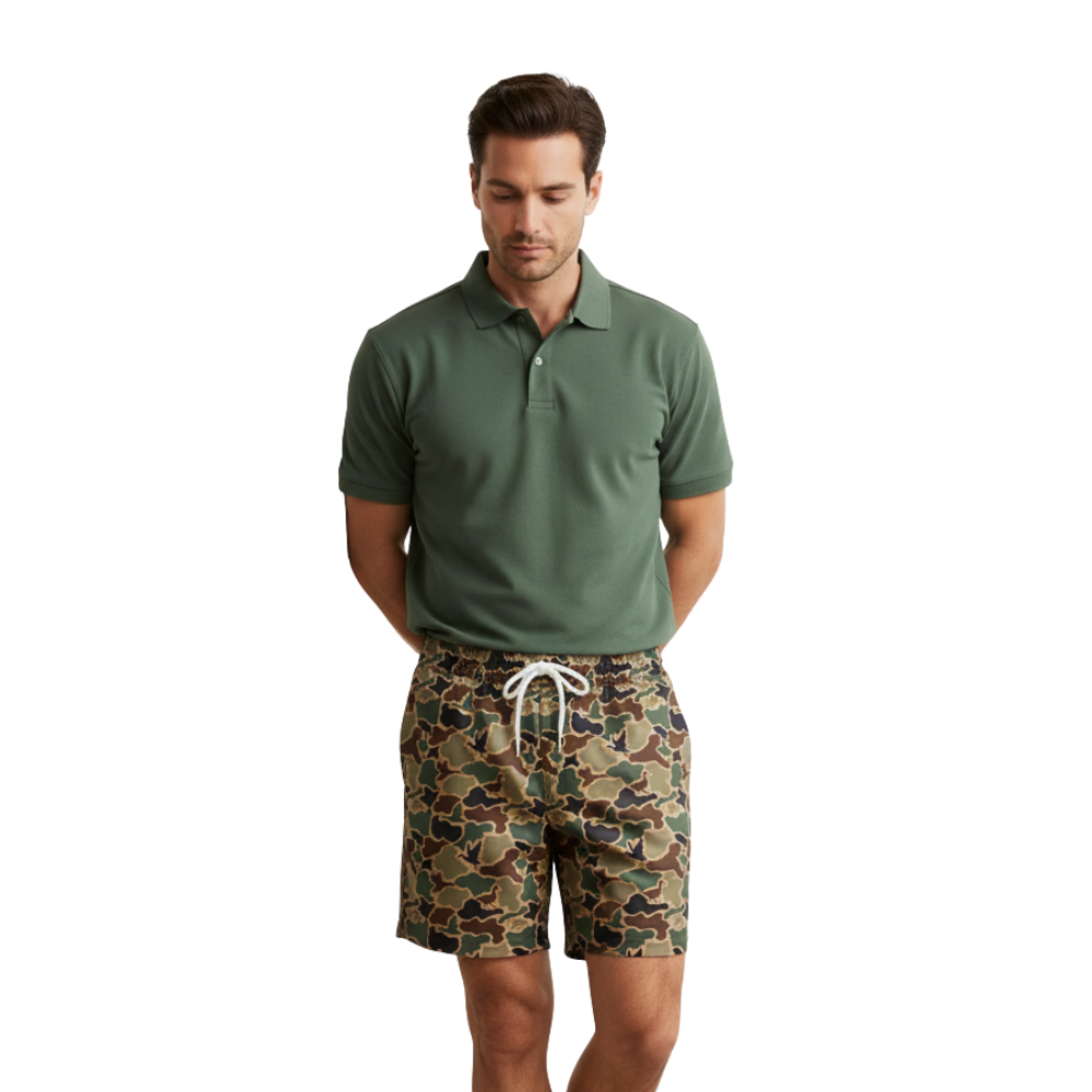 Men’s Camo Athletic Shorts – Duck Hunting Style