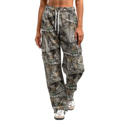 Camouflage Cargo Pants | Wide Leg & Recycled Polyester